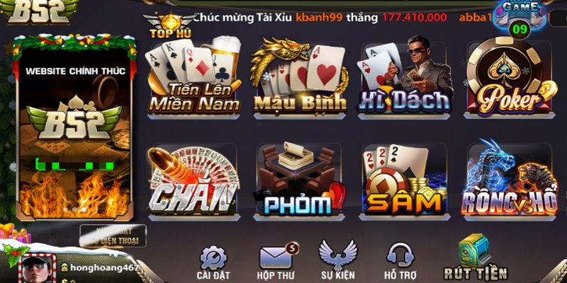 game bai b52club 3 Kho game bài B52 vô cùng phong phú và đa dạng